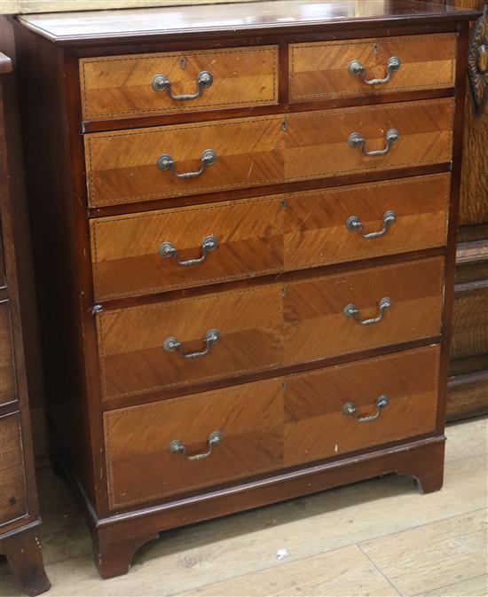 A mahogany chest of six drawers W.84cm